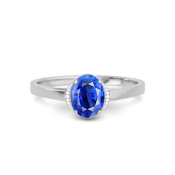 Blue Sapphire Platinum Ring R54