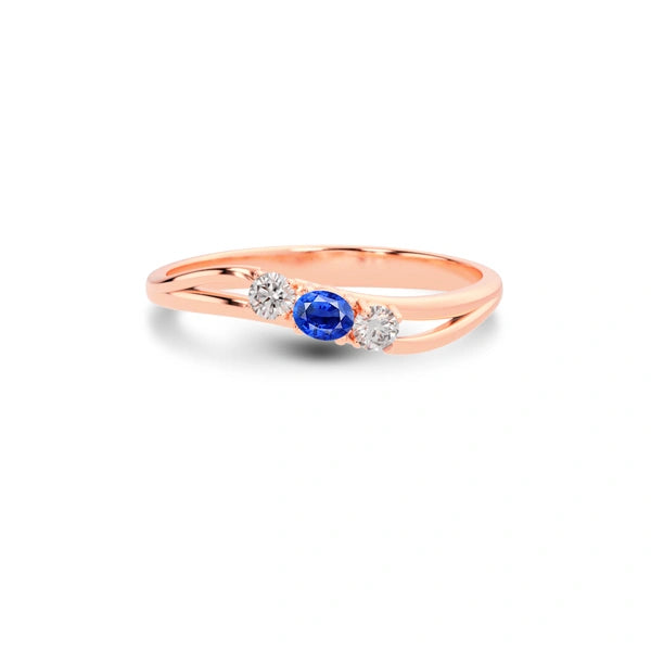 Blue Sapphire Rose Gold Ring R1