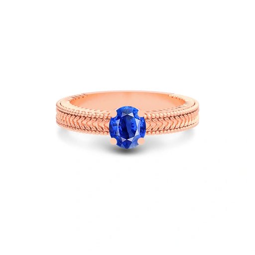 Blue Sapphire Rose Gold Ring R3