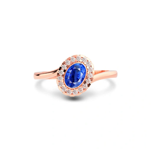 Blue Sapphire Rose Gold Ring R5