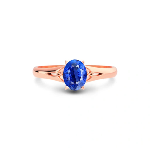 Blue Sapphire Rose Gold Ring R6