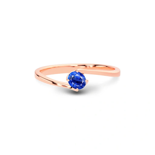 Blue Sapphire Rose Gold Ring R8