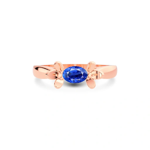 Blue Sapphire Rose Gold Ring R12
