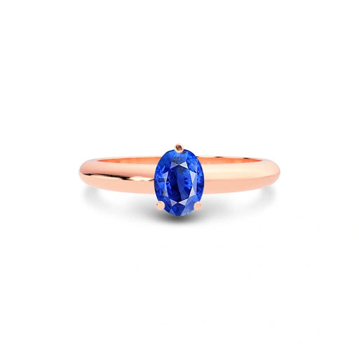 Blue Sapphire Rose Gold Ring R13