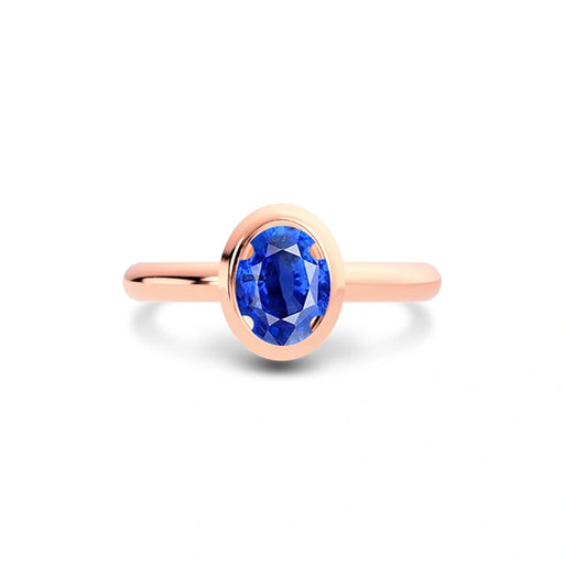 Blue Sapphire Rose Gold Ring R14