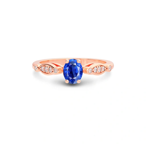 Blue Sapphire Rose Gold Ring R15