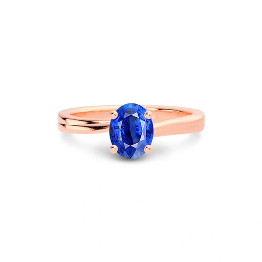 Blue Sapphire Rose Gold Ring R16
