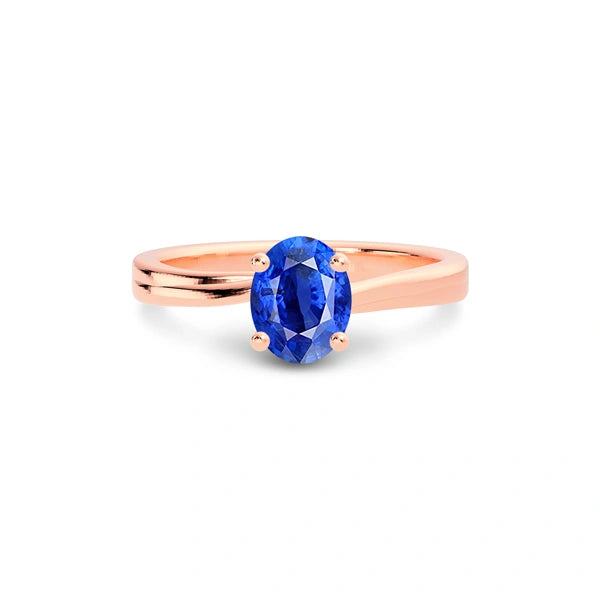Blue Sapphire Rose Gold Ring R16