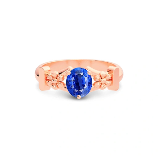 Blue Sapphire Rose Gold Ring R18