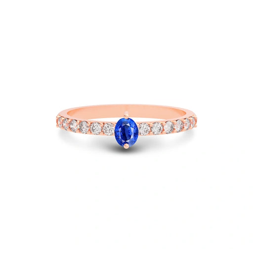 Blue Sapphire Rose Gold Ring R20