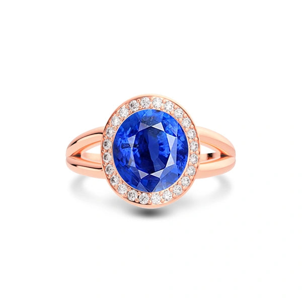 Blue Sapphire Rose Gold Ring R21