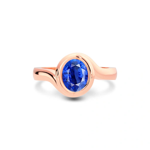 Blue Sapphire Rose Gold Ring R22