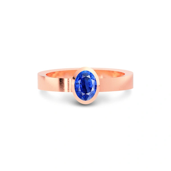Blue Sapphire Rose Gold Ring R23