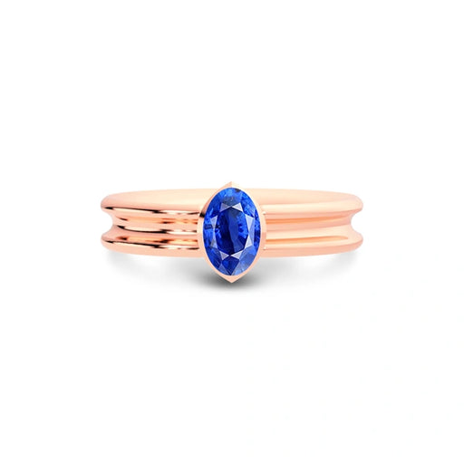 Blue Sapphire Rose Gold Ring R24