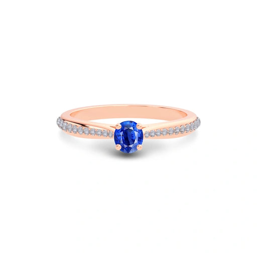 Blue Sapphire Rose Gold Ring R25