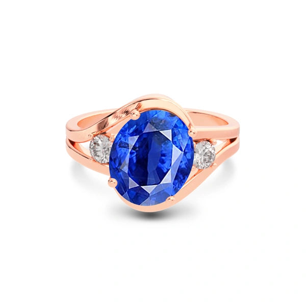 Blue Sapphire Rose Gold Ring R26