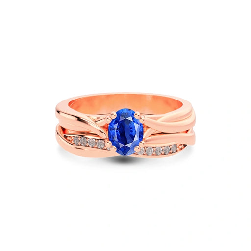 Blue Sapphire Rose Gold Ring R27