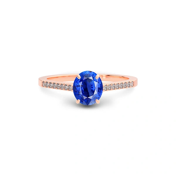 Blue Sapphire Rose Gold Ring R28