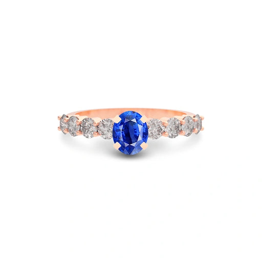 Blue Sapphire Rose Gold Ring R29