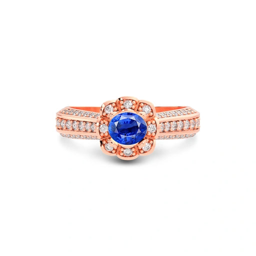 Blue Sapphire Rose Gold Ring R30