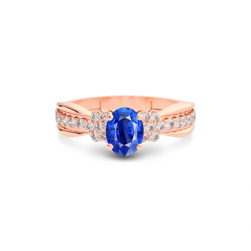 Blue Sapphire Rose Gold Ring R31