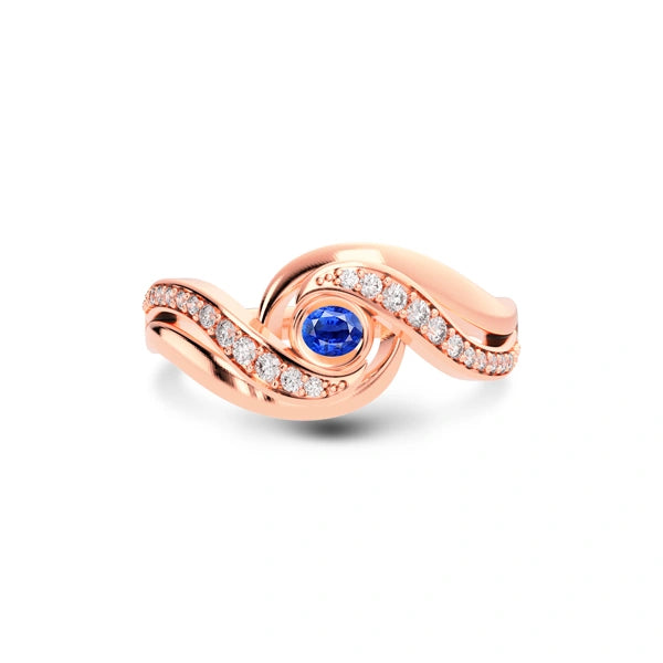Blue Sapphire Rose Gold Ring R32