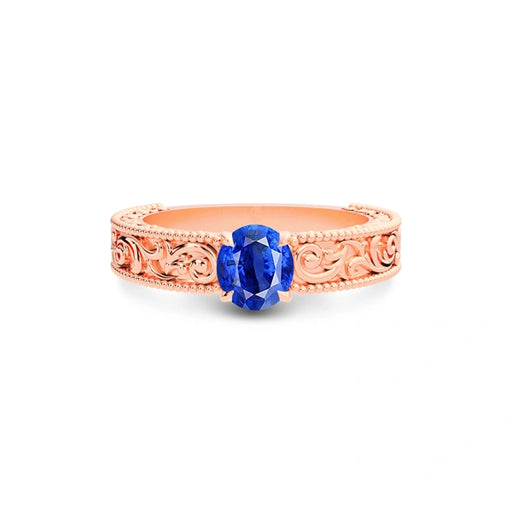 Blue Sapphire Rose Gold Ring R33