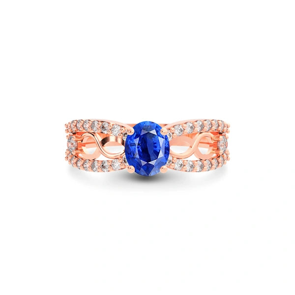 Blue Sapphire Rose Gold Ring R34