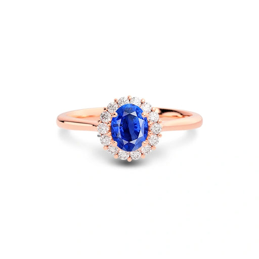 Blue Sapphire Rose Gold Ring R35