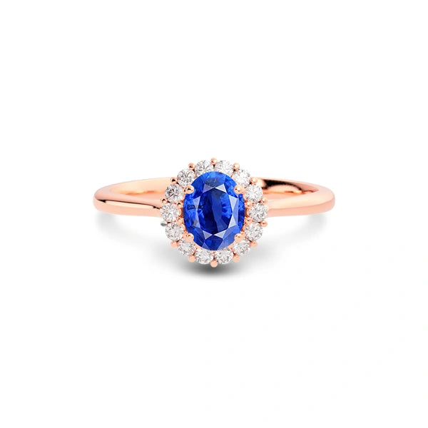 Blue Sapphire Rose Gold Ring R35
