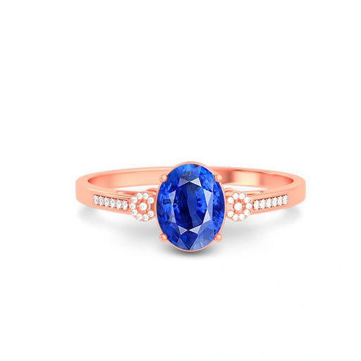 Blue Sapphire Rose Gold Ring R37
