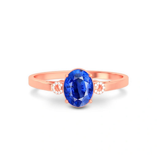 Blue Sapphire Rose Gold Ring R38
