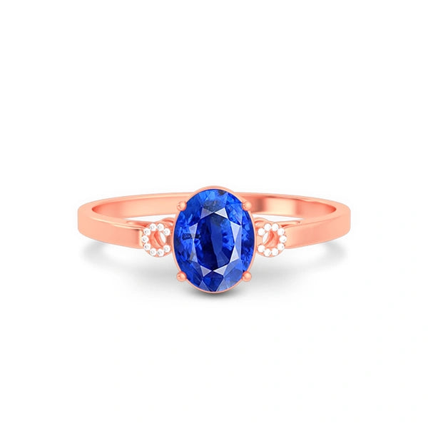 Blue Sapphire Rose Gold Ring R38