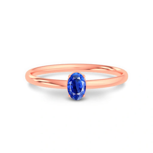 Blue Sapphire Rose Gold Ring R39