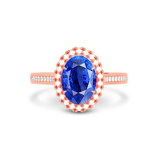 Blue Sapphire Rose Gold Ring R40