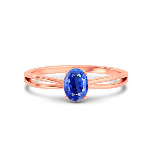 Blue Sapphire Rose Gold Ring R43
