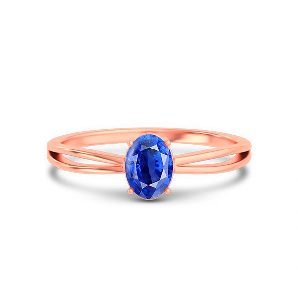 Blue Sapphire Rose Gold Ring R43