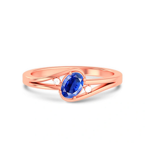 Blue Sapphire Rose Gold Ring R44