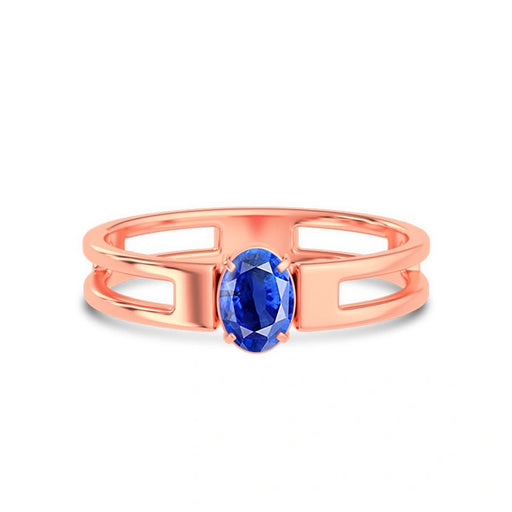 Blue Sapphire Rose Gold Ring R45
