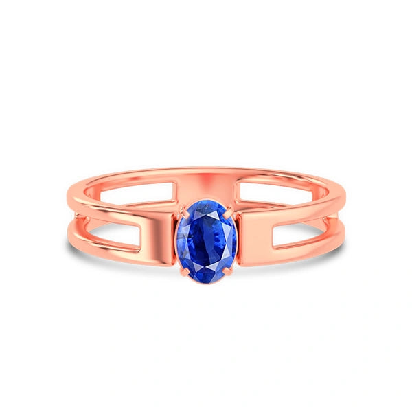 Blue Sapphire Rose Gold Ring R45