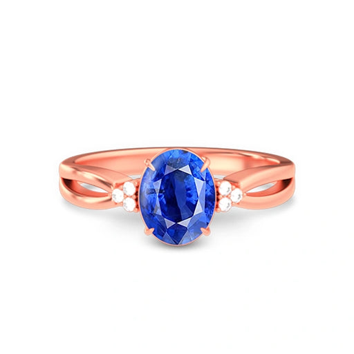 Blue Sapphire Rose Gold Ring R46