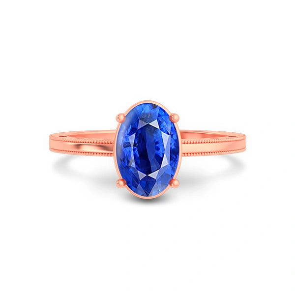Blue Sapphire Rose Gold Ring R48