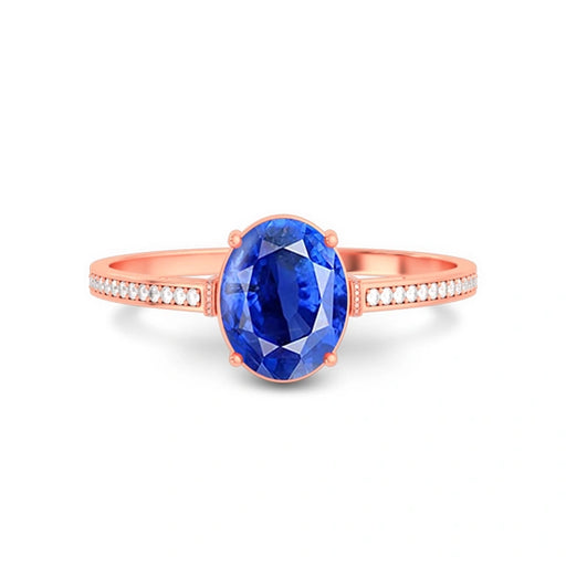 Blue Sapphire Rose Gold Ring R50