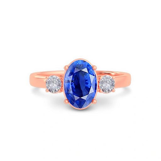Blue Sapphire Rose Gold Ring R51