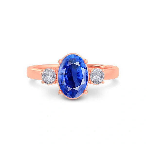 Blue Sapphire Rose Gold Ring R51