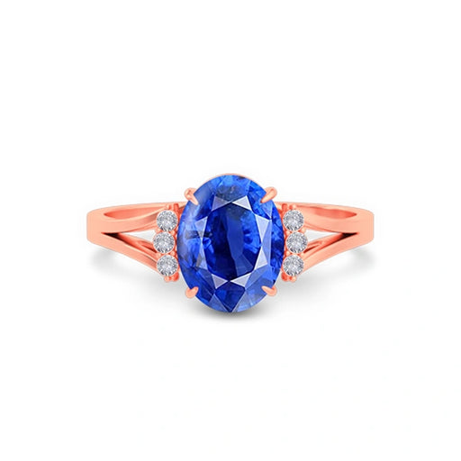 Blue Sapphire Rose Gold Ring R52