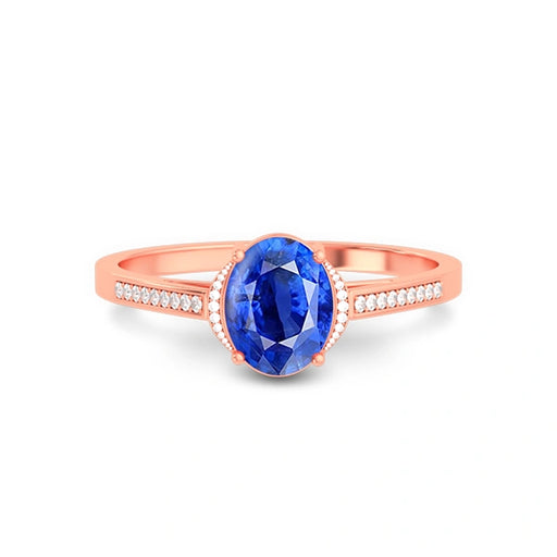 Blue Sapphire Rose Gold Ring R53