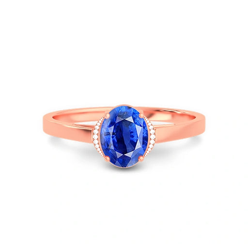 Blue Sapphire Rose Gold Ring R54