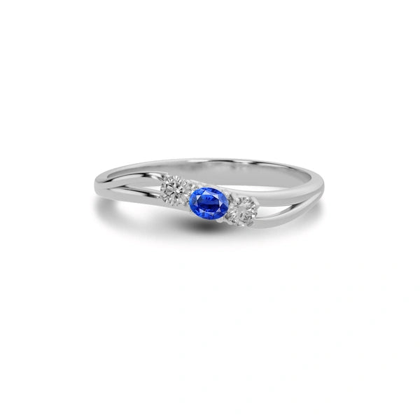 Blue Sapphire Sterling Silver Ring R1