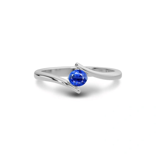 Blue Sapphire Sterling Silver Ring R2